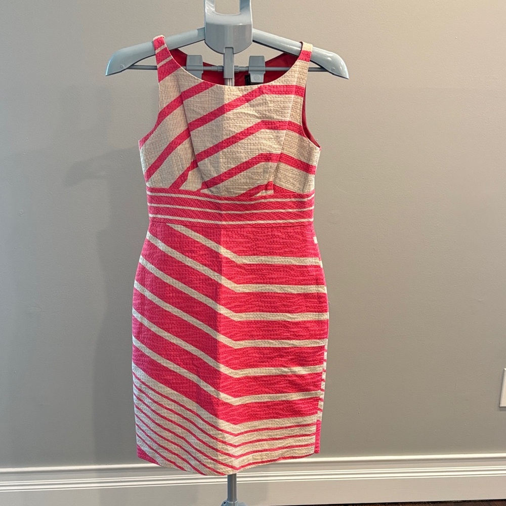 Taylor Pink and Cream Striped Sleeveless Dress, size 2